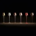 SIGOR LED-Akku-Tischleuchte NUINDIE USB-C, IP54, rund, 38cm, 2.2W 2200K/2700K (FlexMood), mit Touch-Dimmer + USB-C, kupferfarben