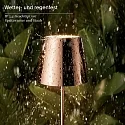 SIGOR LED-Akku-Tischleuchte NUINDIE USB-C, IP54, rund, 38cm, 2.2W 2200K/2700K (FlexMood), mit Touch-Dimmer + USB-C, kupferfarben