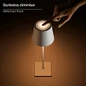 SIGOR LED-Akku-Tischleuchte NUINDIE USB-C, IP54, rund, 38cm, 2.2W 2200K/2700K (FlexMood), mit Touch-Dimmer + USB-C, kupferfarben