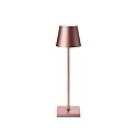 LED Akku-Tischleuchte NUINDIE USB-C, IP54, 2.2W 2200K/2700K (Flex-Mood) 168/197lm, rund, dimmbar, roségold-eloxiert