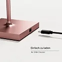 SIGOR LED Akku-Tischleuchte NUINDIE USB-C, IP54, 2.2W 2200K/2700K (Flex-Mood) 168/197lm, rund, dimmbar, roségold-eloxiert