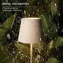 SIGOR LED Akku-Tischleuchte NUINDIE MINI USB-C, IP54, rund, 25cm, 2.2W 2200K/2700K (FlexMood), mit Touch-Dimmer + USB-C, dünenbeige