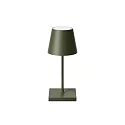 LED Akku-Tischleuchte NUINDIE MINI USB-C, IP54, rund, 25cm, 2.2W 2200K/2700K (FlexMood), mit Touch-Dimmer + USB-C, tannengrün