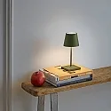 SIGOR LED Akku-Tischleuchte NUINDIE MINI USB-C, IP54, rund, 25cm, 2.2W 2200K/2700K (FlexMood), mit Touch-Dimmer + USB-C, tannengrün