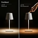 SIGOR LED Akku-Tischleuchte NUINDIE MINI USB-C, IP54, rund, 25cm, 2.2W 2200K/2700K (FlexMood), mit Touch-Dimmer + USB-C, tannengrün