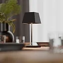 SIGOR LED Akku-Tischleuchte NUINDIE MINI USB-C, 25cm, 2,2W, Flex-Mood, 2200K/2700K, IP54, 168/197lm, Ra85, eckig, nachtschwarz