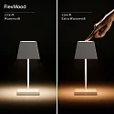 SIGOR LED Akku-Tischleuchte NUINDIE MINI USB-C, 25cm, 2,2W, Flex-Mood, 2200K/2700K, IP54, 168/197lm, Ra85, eckig, nachtschwarz