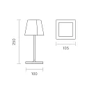 SIGOR LED Akku-Tischleuchte NUINDIE MINI USB-C, 25cm, 2,2W, Flex-Mood, 2200K/2700K, IP54, 168/197lm, Ra85, eckig, nachtschwarz