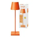 SIGOR LED-Akku-Tischleuchte NUINDIE USB-C, IP54, rund, 38cm, 2.2W 2200K/2700K (FlexMood), mit Touch-Dimmer + USB-C, glutorange