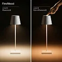 SIGOR LED-Akku-Tischleuchte NUINDIE USB-C, IP54, rund, 38cm, 2.2W 2200K/2700K (FlexMood), mit Touch-Dimmer + USB-C, glutorange
