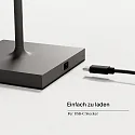 SIGOR LED-Akku-Stehleuchte NUINDIE USB-C, IP54, 120cm, 2.2W 2200K/2700K (FlexMood), mit Touch-Dimmer + USB-C, graphitgrau