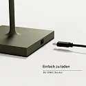 SIGOR LED-Akku-Stehleuchte NUINDIE USB-C, IP54, 120cm, 2.2W 2200K/2700K (FlexMood), mit Touch-Dimmer + USB-C, tannengrün