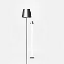 SIGOR LED-Akku-Stehleuchte NUINDIE USB-C, IP54, 120cm, 2.2W 2200K/2700K (FlexMood), mit Touch-Dimmer + USB-C, silberfarben