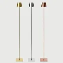 SIGOR LED-Akku-Stehleuchte NUINDIE USB-C, IP54, 120cm, 2.2W 2200K/2700K (FlexMood), mit Touch-Dimmer + USB-C, silberfarben