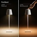 SIGOR LED Akku-Tischleuchte NUINDIE TANGO, IP20, 2.2W (Flex-Mood), 2200K/2700K, 168/197lm, rund, dimmbar, graphitgrau