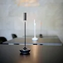 SIGOR LED Akku-Tischleuchte NUCANDLE, IP54, 30cm / Ø 8.5 - 2.07cm, 3.7V, 1.6W 2700K 180lm, Touch-Dimmer, keramikschwarz, glänzend