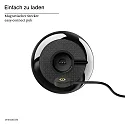 SIGOR LED Akku-Tischleuchte NUCANDLE, IP54, 30cm / Ø 8.5 - 2.07cm, 3.7V, 1.6W 2700K 180lm, Touch-Dimmer, keramikschwarz, glänzend