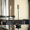 SIGOR LED Akku-Tischleuchte NUCANDLE, IP54, 30cm / Ø 8.5 - 2.07cm, 3.7V, 1.6W 2700K 180lm, Touch-Dimmer, keramikschwarz / Kupfer