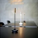 SIGOR LED Akku-Tischleuchte NUCANDLE, IP54, 30cm / Ø 8.5 - 2.07cm, 3.7V, 1.6W 2700K 180lm, Touch-Dimmer, keramikschwarz / Kupfer
