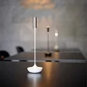 SIGOR LED Akku-Tischleuchte NUCANDLE, IP54, 30cm / Ø 8.5 - 2.07cm, 3.7V, 1.6W 2700K 180lm, Touch-Dimmer, keramikweiß / Chrom