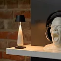 SIGOR LED Akku-Tischleuchte THALA, 2.3W 2200K/2700K (Flex-Mood), mit Touch-Dimmer, IP65, keramikweiß/nachtschwarz