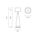 SIGOR LED Akku-Tischleuchte THALA, 2.3W 2200K/2700K (Flex-Mood), mit Touch-Dimmer, IP65, keramikweiß/nachtschwarz