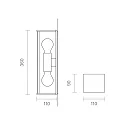 SIGOR Außenwandleuchte NULATERN MINI DOUBLE, 2x E27, IP54, anthrazit
