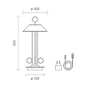 Outdoor LED Akku-Tischleuchte NUDIDEROT, IP54, 2.2W 2200/2700K (Flex-Mood), mit Touch-Dimmer + Easy-Connect, kupferfarben