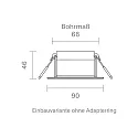 SIGOR LED Einbauleuchte ARGENT, 36°, 8W, 2000-3000K, 450lm, DTW, IP54, schwenkbar, weiß