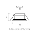 SIGOR LED Einbauleuchte ARGENT, 36°, 8W, 2000-3000K, 450lm, DTW, IP54, schwenkbar, weiß