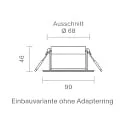 SIGOR LED Einbauleuchte ARGENT, 36°, 8W, 2000-3000K, 450lm, DTW, IP54, schwenkbar, schwarz