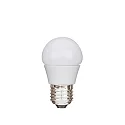 LED Tropfenlampe ECOLUX KUGEL DIM, 230V, Ø 4.5cm, E27, 6W 2700K 470lm 200°, dimmbar, opal