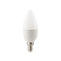 LED Light bulb candle ECOLUX DTW, 230V, Ø 3.5cm / L 10.5cm, E14, 6W 1800-2700K 470lm 220°, Dim-To-Warm, opal