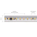 LED Streifen Hochvolt, IP65, 230V, 120 LED/m, 8W/m, 50m Rolle / B 1.5cm, 2700K 520lm/m 120°, CRI 90, nicht dimmbar