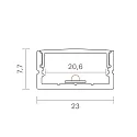 SIGOR LED Aufbauprofil KS-SIG-PROF5, für LED Strips bis 2.06cm Breite, Länge 200cm / 2.3 x 0.77cm, Aluminium