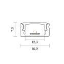 LED Aufbauprofil FLACH KS-SIG-PROF8, für LED Strips bis 1.23cm Breite, Länge 100cm / 1.69 x 0.76cm, Aluminium