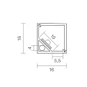 SIGOR LED Eckprofil KS-SIG-PROF11, für LED Strips bis 1cm Breite, Länge 200cm / 1.6 x 1.6cm, Aluminium