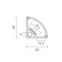 SIGOR LED Eckprofil KS-SIG-PROF12, für LED Strips bis 2.11cm Breite, Länge 100cm / 3 x 3cm, Aluminium