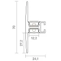 LED Wandprofil UP/DOWN KS-SIG-PROF18, indirekt, für 2 LED Strips bis 1.22cm Breite, Länge 100cm / 2.41 x 7cm, Aluminium