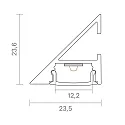 LED Wandprofil UP-OR-DOWN KS-SIG-PROF19, für LED Strips bis 1.22cm Breite, Länge 100cm / 2.35 x 2.36cm, Aluminium