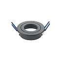 Alu-Einbaustrahler RING, IP20, Ø 8.3cm, Schnellwechsel-Innenring, inkl. GU5.3 Fassung (12V DC), schwenkbar 25°, Schwarz