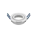 Alu-Einbaustrahler RING, IP20, Ø 8.3cm, Schnellwechsel-Innenring, inkl. GU5.3 Fassung (12V DC), schwenkbar 25°, Alu gebürstet
