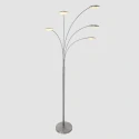 Mexlite LED Stehleuchte SYNNA, 5-flammig, drehbare Köpfe, 5x 4.5W 2700K 500lm, mit Schnurdimmer, stahl gebürstet