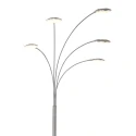 Mexlite LED Stehleuchte SYNNA, 5-flammig, drehbare Köpfe, 5x 4.5W 2700K 500lm, mit Schnurdimmer, stahl gebürstet