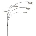 Mexlite LED Stehleuchte SYNNA, 5-flammig, drehbare Köpfe, 5x 4.5W 2700K 500lm, mit Schnurdimmer, stahl gebürstet