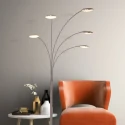 Mexlite LED Stehleuchte SYNNA, 5-flammig, drehbare Köpfe, 5x 4.5W 2700K 500lm, mit Schnurdimmer, stahl gebürstet