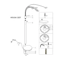 Mexlite LED Stehleuchte SYNNA, 5-flammig, drehbare Köpfe, 5x 4.5W 2700K 500lm, mit Schnurdimmer, stahl gebürstet