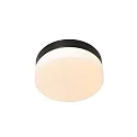 Steinhauer Outdoor LED Deckenleuchte IKARO, IP44, zylindrisch, Ø 18cm, 12W 2950K 960lm, dimmbar, Mattglas, schwarz matt