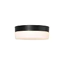 Steinhauer Outdoor LED Deckenleuchte IKARO, IP44, zylindrisch, Ø 18cm, 12W 2950K 960lm, dimmbar, Mattglas, schwarz matt