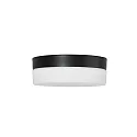 Steinhauer Outdoor LED Deckenleuchte IKARO, IP44, zylindrisch, Ø 18cm, 12W 2950K 960lm, dimmbar, Mattglas, schwarz matt